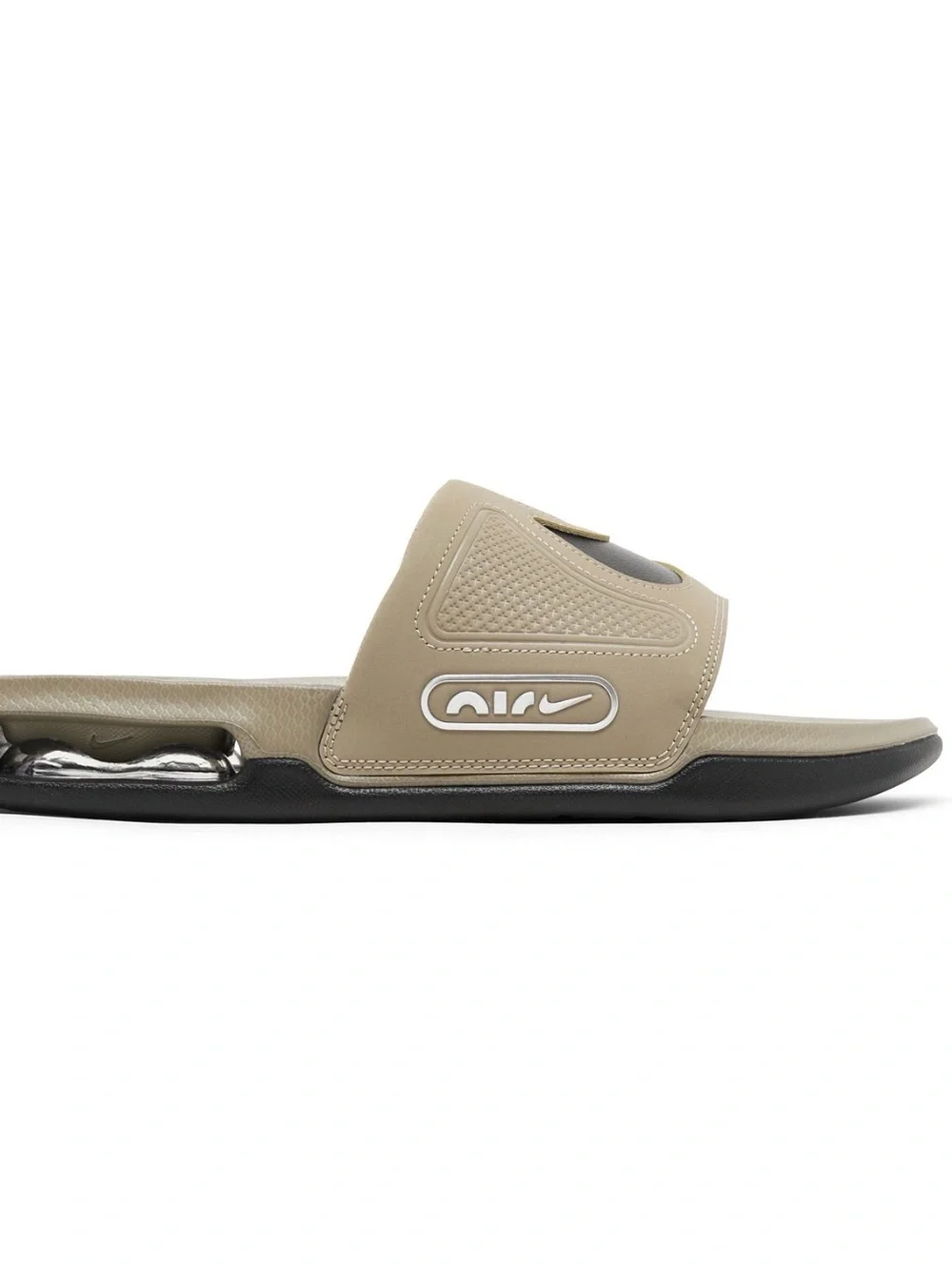 Nike Men's Slide Sandals in Taupe with Black Swoosh